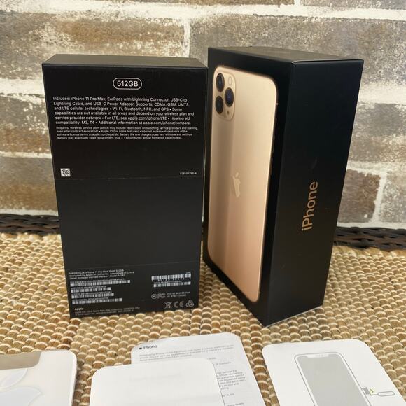 Apple Earpods & BOX ONLY for Apple iPhone 11 Pro Max 512GB Gold (Rose) - Picture 5 of 10